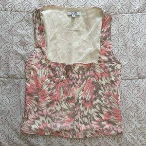 AFRM Pink and Brown Abstract Blouse